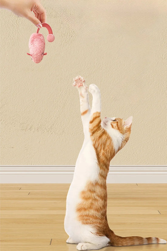 Plush Interactive Chew Cat Toy Indoor Plush Mice Luminous Toy Auto Moving Mice With Squeaky Sound Kitten Chase Toy Pet Supplies