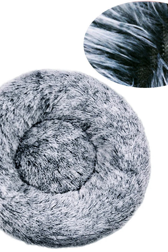 Cozy Round Pet Bed Winter Plush Nest for Dogs & Cats – Soft Washable Furry Sofa