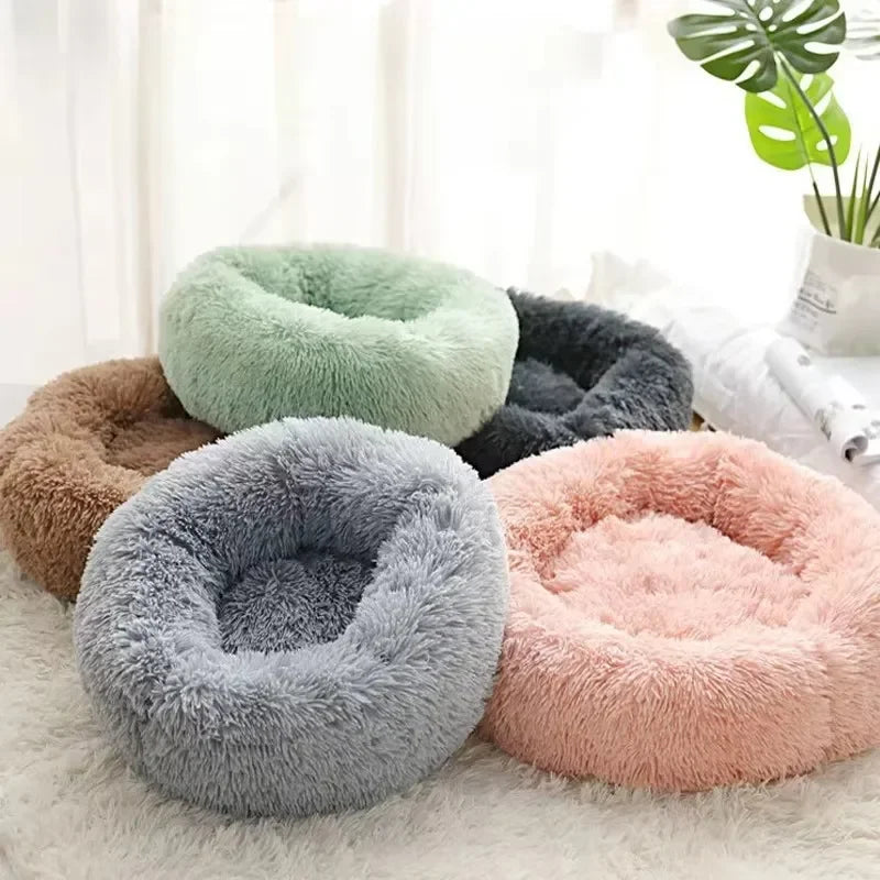 Cozy Plush Pet Bed for Cats & Small Dogs - Soft PU, Contemporary Style, Non-Assemble, Ideal for Kittens & Puppies Up to 3lbs