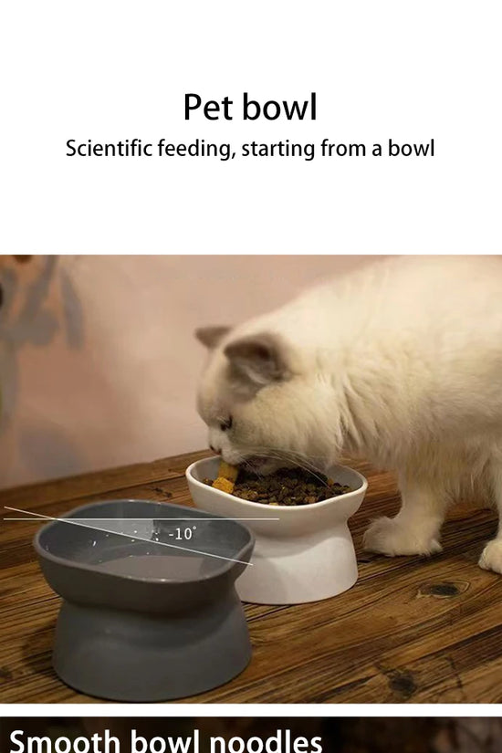 Dual-purpose Cat/Dog Food Bowl, Elevated Anti-Vomiting Cat Feeder Whisker Stress-Free Dog Plastic Cat Feeding Bowls