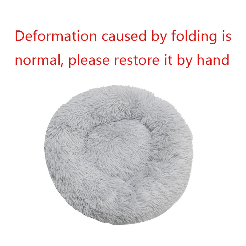 Cozy Round Pet Bed Winter Plush Nest for Dogs & Cats – Soft Washable Furry Sofa