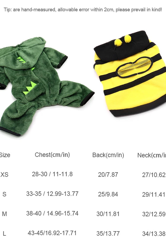 Pet Cat Dog Halloween Dog Clothes for Small Dogs Funny Dinosaur Cosplay Costume Winter Warm Cat Coat Fleece Hoodies Sweater