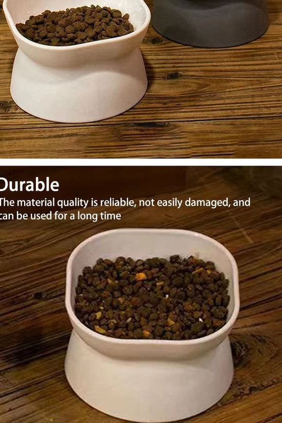 Dual-purpose Cat/Dog Food Bowl, Elevated Anti-Vomiting Cat Feeder Whisker Stress-Free Dog Plastic Cat Feeding Bowls