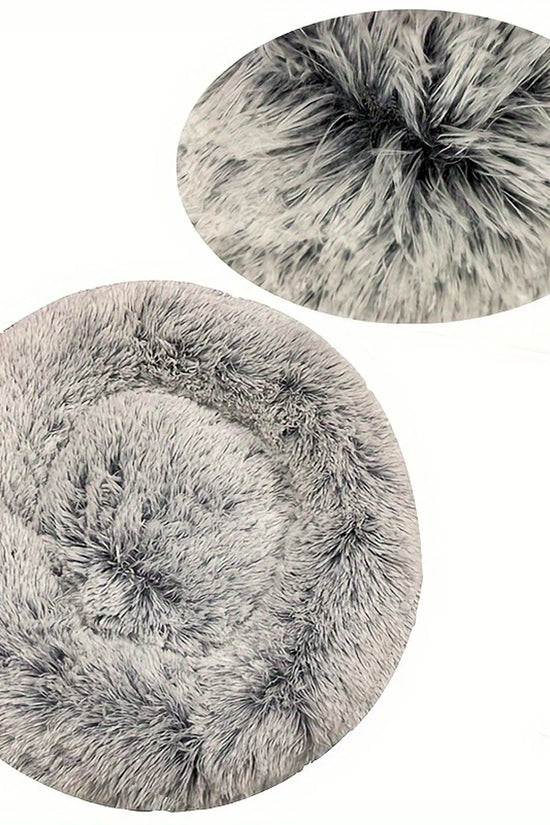 Cozy Round Pet Bed Winter Plush Nest for Dogs & Cats – Soft Washable Furry Sofa