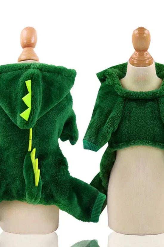 Pet Cat Dog Halloween Dog Clothes for Small Dogs Funny Dinosaur Cosplay Costume Winter Warm Cat Coat Fleece Hoodies Sweater