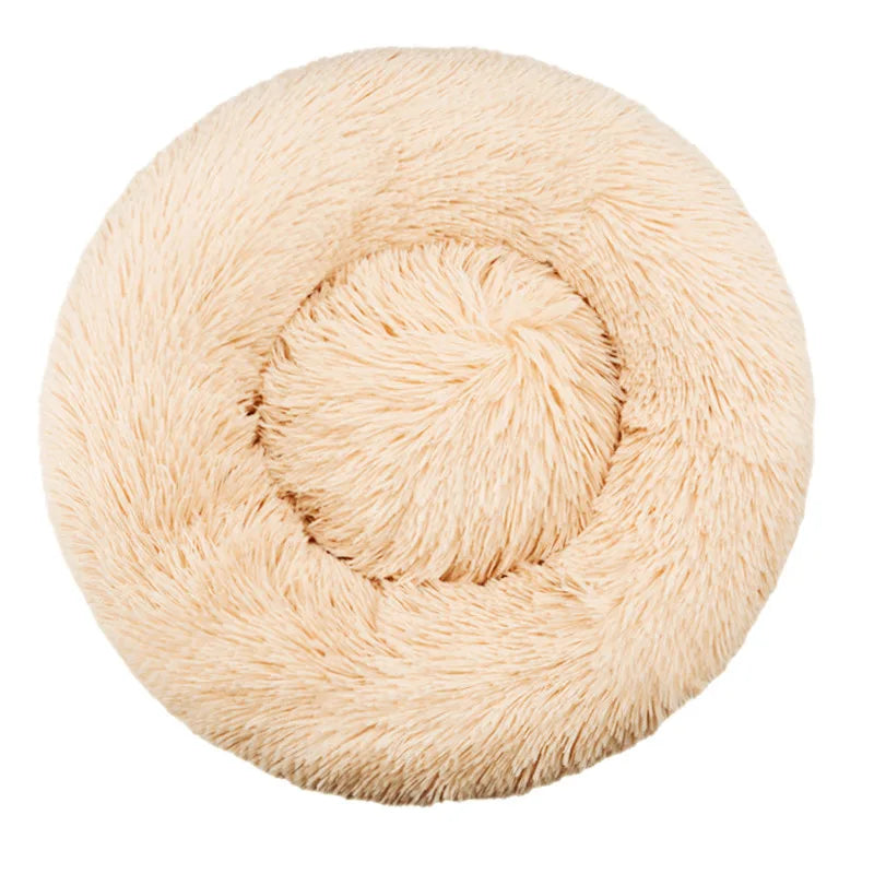 Cozy Round Pet Bed Winter Plush Nest for Dogs & Cats – Soft Washable Furry Sofa