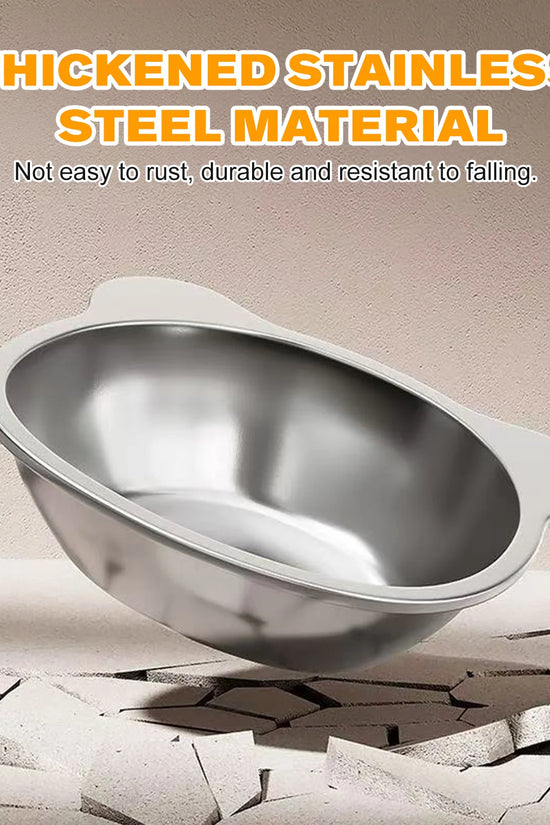 Stainless Steel Pet Bowl Slanted Anti Cervical Spondylosis for Cats and Dogs Dual Use Feeder