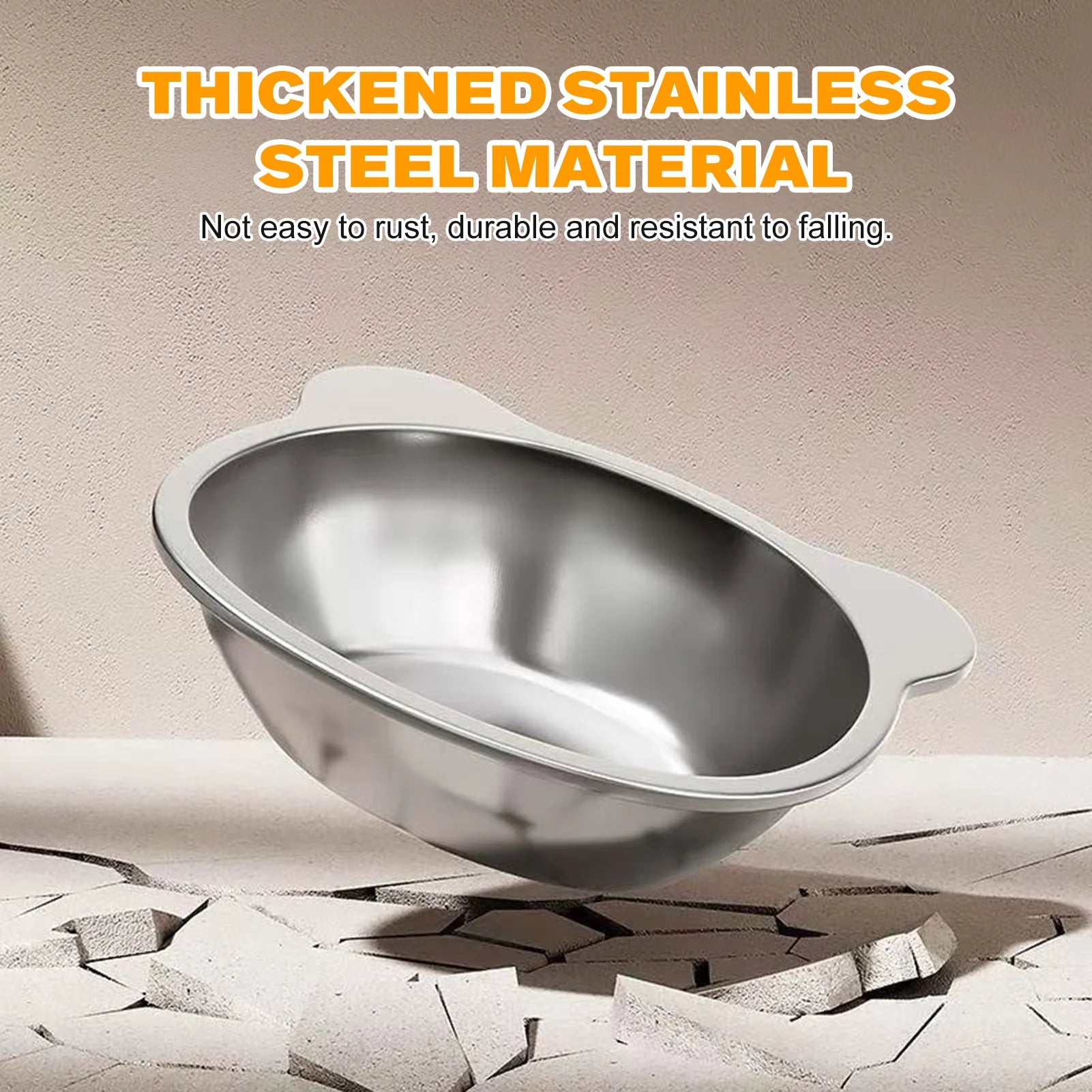 Stainless Steel Pet Bowl Slanted Anti Cervical Spondylosis for Cats and Dogs Dual Use Feeder