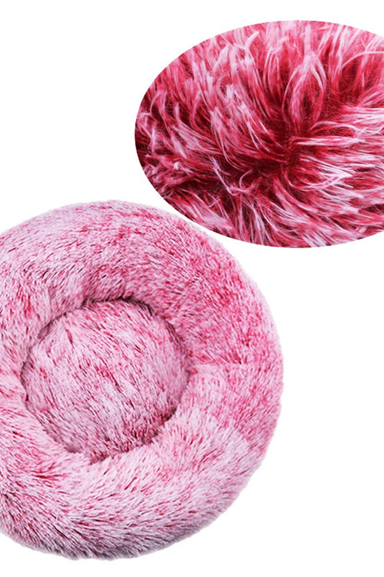 Cozy Round Pet Bed Winter Plush Nest for Dogs & Cats – Soft Washable Furry Sofa