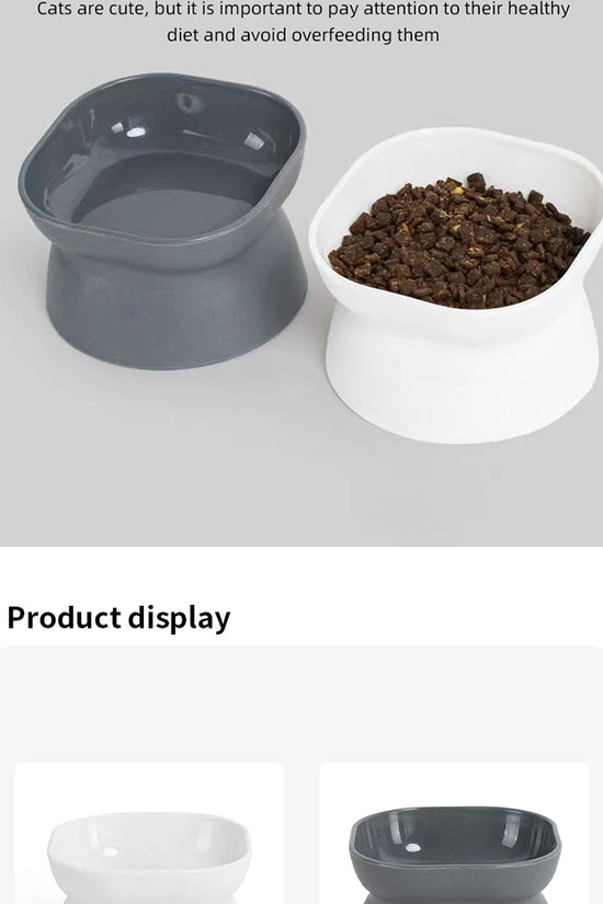 Dual-purpose Cat/Dog Food Bowl, Elevated Anti-Vomiting Cat Feeder Whisker Stress-Free Dog Plastic Cat Feeding Bowls