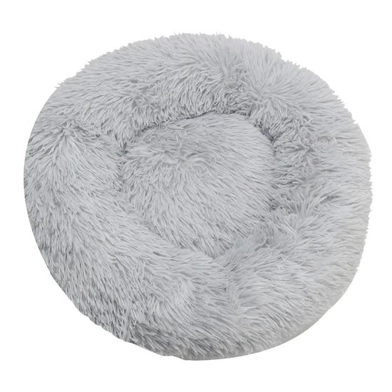 Cozy Round Pet Bed Winter Plush Nest for Dogs & Cats – Soft Washable Furry Sofa