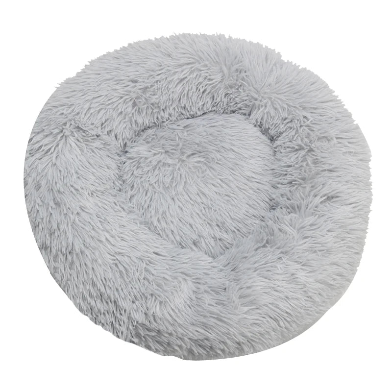 Cozy Round Pet Bed Winter Plush Nest for Dogs & Cats – Soft Washable Furry Sofa