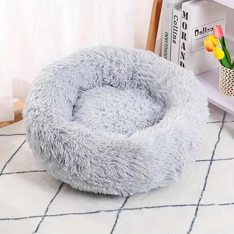 Cozy Plush Pet Bed for Cats & Small Dogs - Soft PU, Contemporary Style, Non-Assemble, Ideal for Kittens & Puppies Up to 3lbs