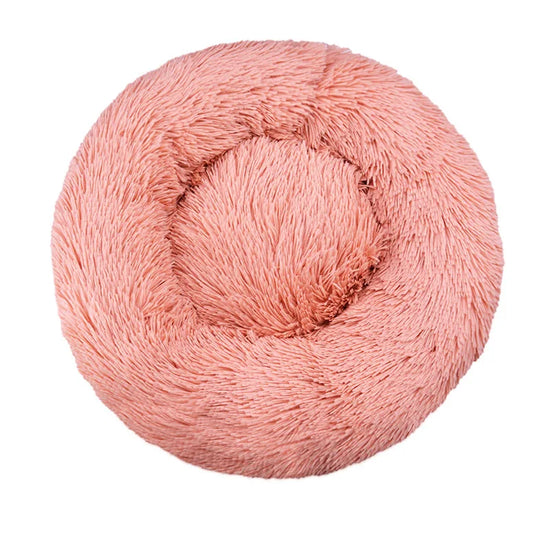Cozy Round Pet Bed Winter Plush Nest for Dogs & Cats – Soft Washable Furry Sofa