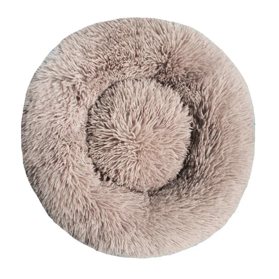 Cozy Round Pet Bed Winter Plush Nest for Dogs & Cats – Soft Washable Furry Sofa