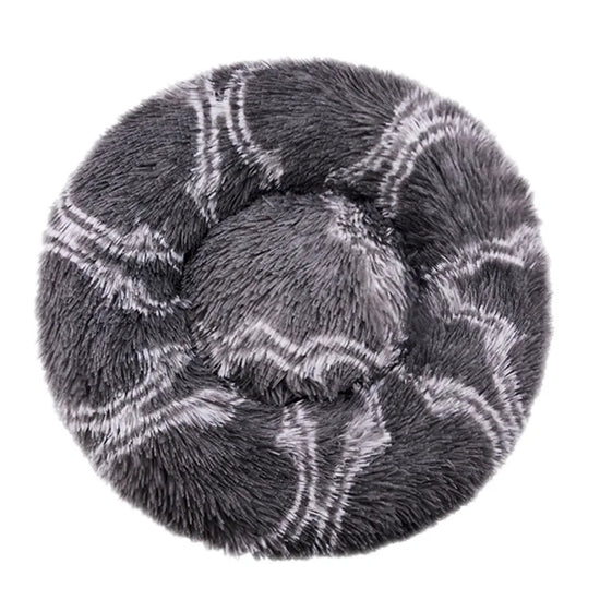 Cozy Round Pet Bed Winter Plush Nest for Dogs & Cats – Soft Washable Furry Sofa