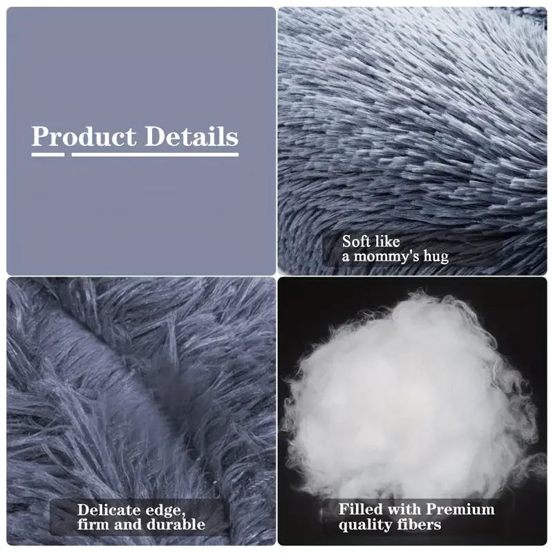 Cozy Round Pet Bed Winter Plush Nest for Dogs & Cats – Soft Washable Furry Sofa
