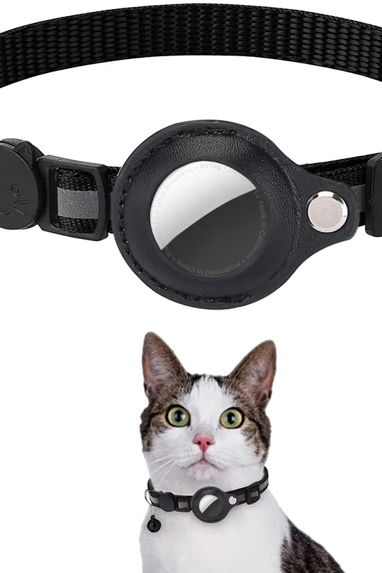 Cat AirTag Holder Collar Breakaway Reflective Strips Adjustable Kitten Collar Waterproof Cat Bell Collar Pet Air Tag Case collar