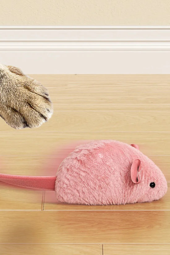 Plush Interactive Chew Cat Toy Indoor Plush Mice Luminous Toy Auto Moving Mice With Squeaky Sound Kitten Chase Toy Pet Supplies