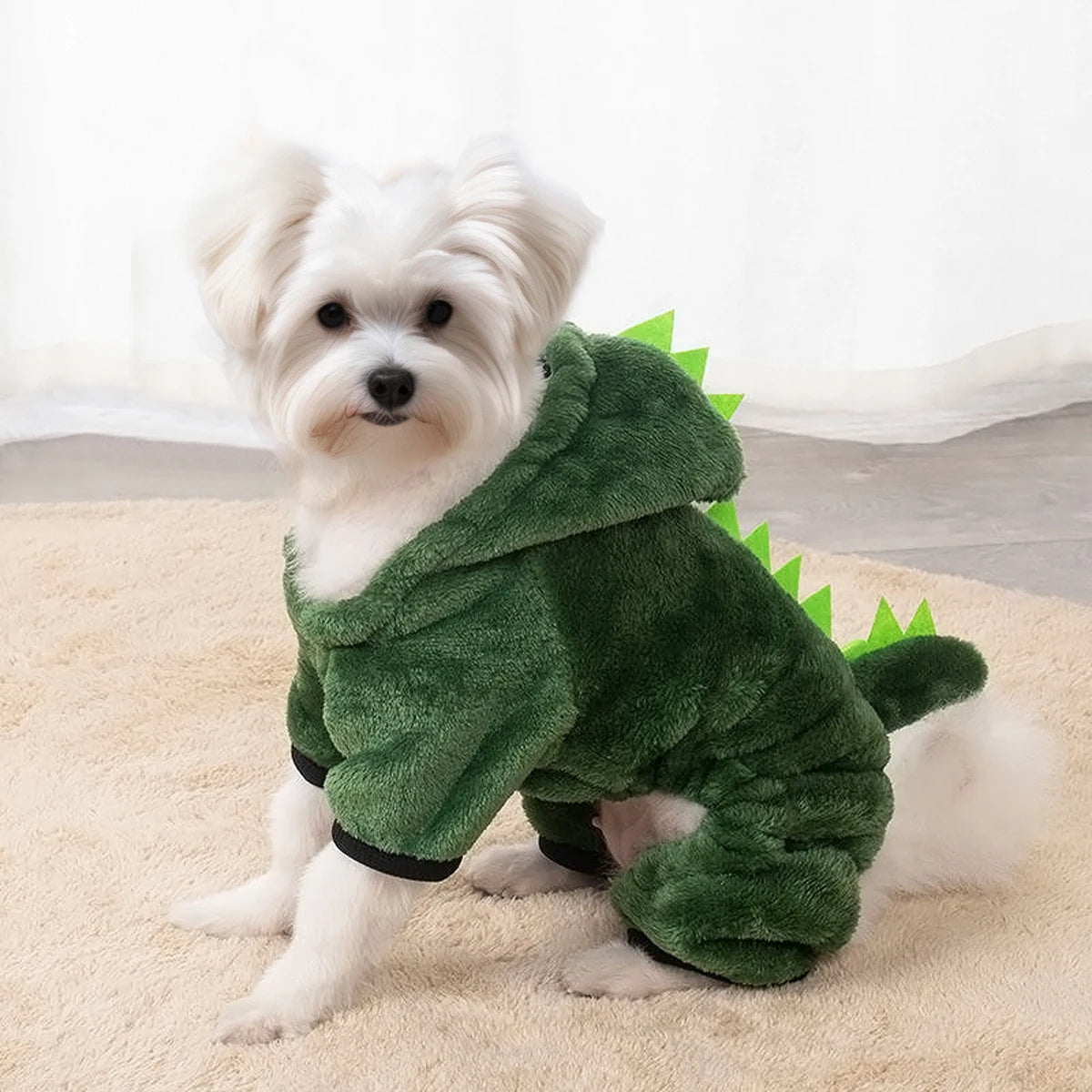 Pet Cat Dog Halloween Dog Clothes for Small Dogs Funny Dinosaur Cosplay Costume Winter Warm Cat Coat Fleece Hoodies Sweater