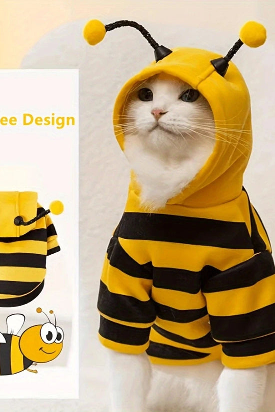 Bee Pet Puppy Coat Apparel Outfit Dog Halloween Hoodies Winter Cat Cosplay Costume Holiday Outfit for Small Medium Dogs & Cats