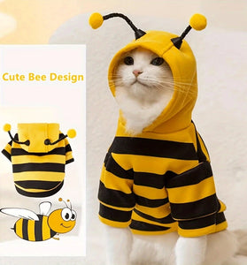 Bee Pet Puppy Coat Apparel Outfit Dog Halloween Hoodies Winter Cat Cosplay Costume Holiday Outfit for Small Medium Dogs & Cats