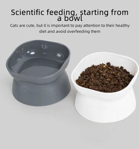Dual-purpose Cat/Dog Food Bowl, Elevated Anti-Vomiting Cat Feeder Whisker Stress-Free Dog Plastic Cat Feeding Bowls