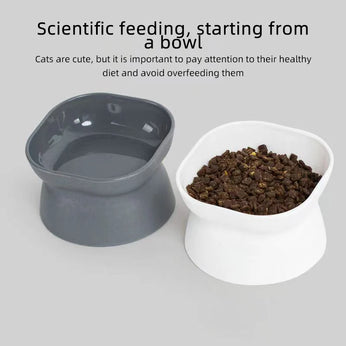 Dual-purpose Cat/Dog Food Bowl, Elevated Anti-Vomiting Cat Feeder Whisker Stress-Free Dog Plastic Cat Feeding Bowls