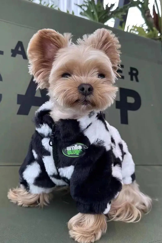 Dog clothes autumn and winter warm schnauzer fah bichon teddy small and medium-sized dogs and cats thickened fur coat