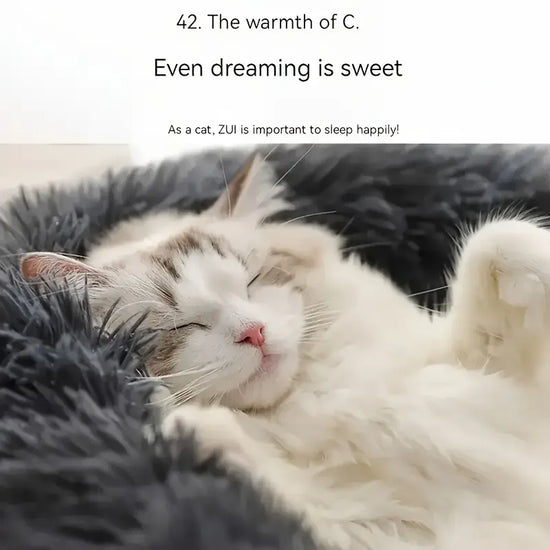 Cozy Plush Pet Bed for Cats & Small Dogs - Soft PU, Contemporary Style, Non-Assemble, Ideal for Kittens & Puppies Up to 3lbs