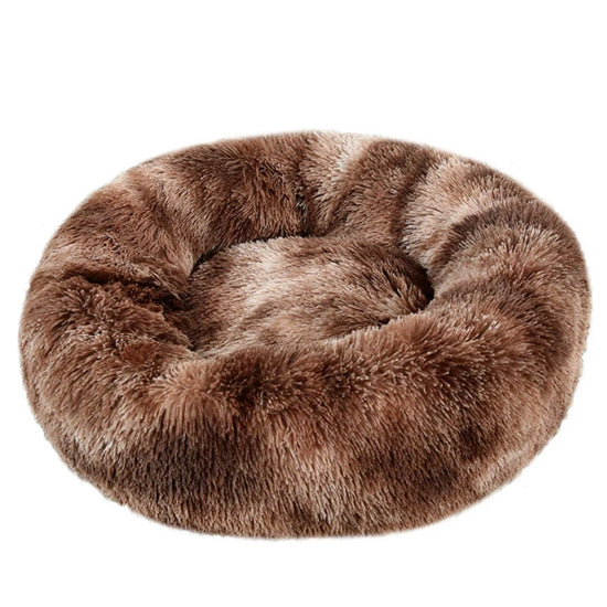 Cozy Round Pet Bed Winter Plush Nest for Dogs & Cats – Soft Washable Furry Sofa