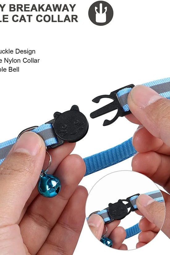 Cat AirTag Holder Collar Breakaway Reflective Strips Adjustable Kitten Collar Waterproof Cat Bell Collar Pet Air Tag Case collar