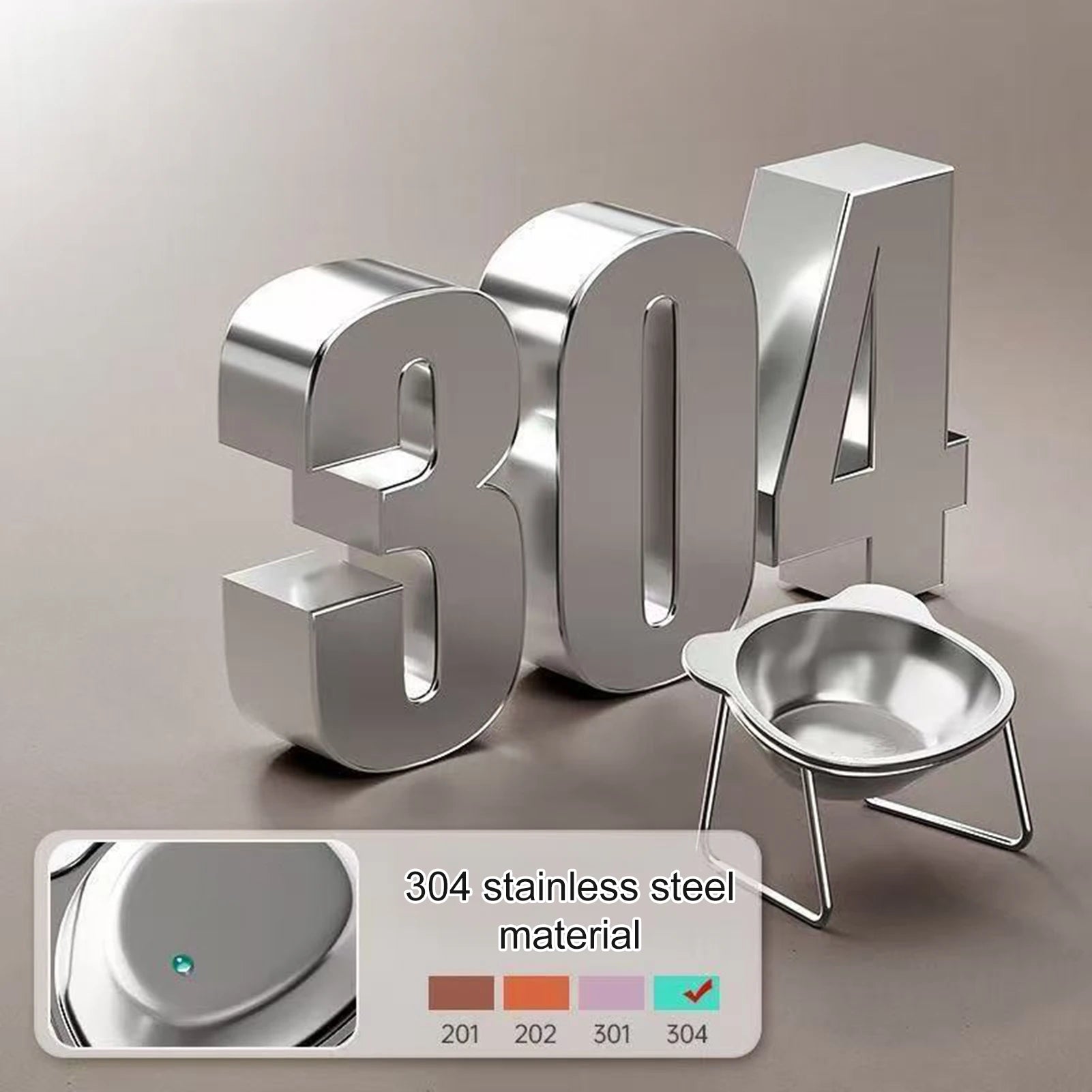 Stainless Steel Pet Bowl Slanted Anti Cervical Spondylosis for Cats and Dogs Dual Use Feeder