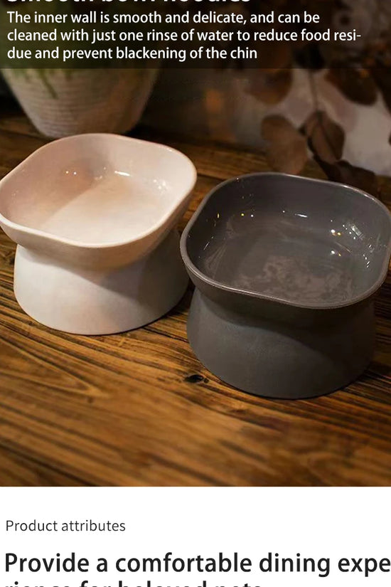 Dual-purpose Cat/Dog Food Bowl, Elevated Anti-Vomiting Cat Feeder Whisker Stress-Free Dog Plastic Cat Feeding Bowls