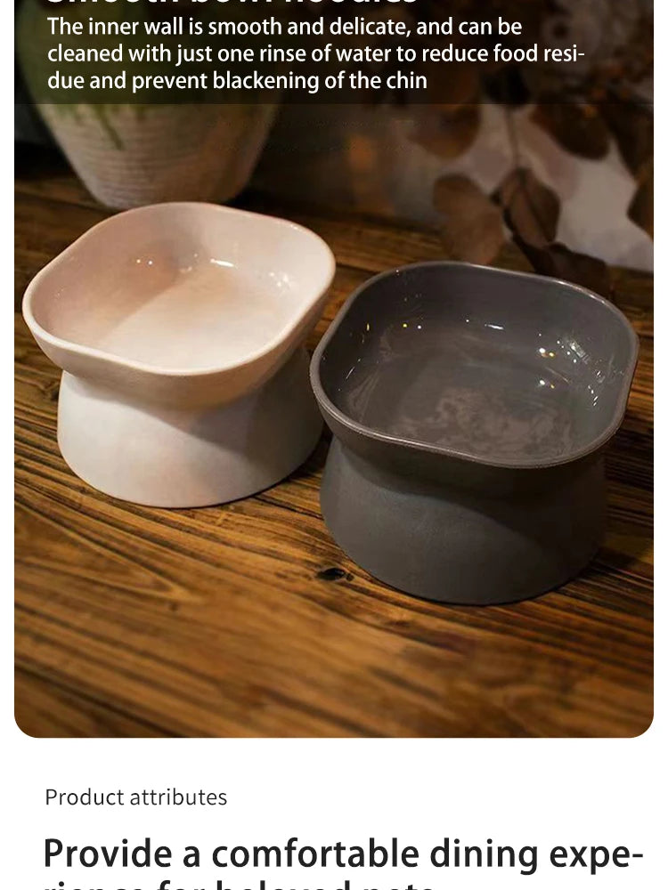 Dual-purpose Cat/Dog Food Bowl, Elevated Anti-Vomiting Cat Feeder Whisker Stress-Free Dog Plastic Cat Feeding Bowls
