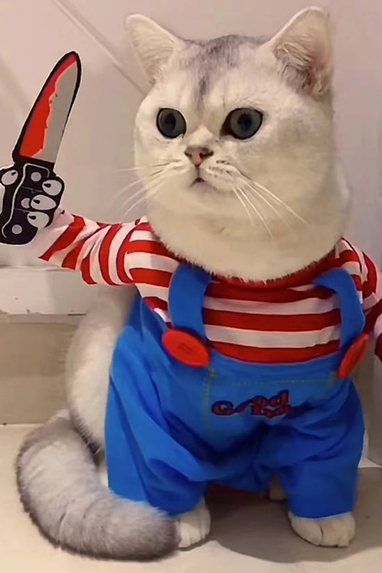 Funny Cat Clothes Halloween Cosplay Costumes For Small Medium Dog Cats Creative Pet Party Kitten Jumpsuits Soft Warm Cat Coat