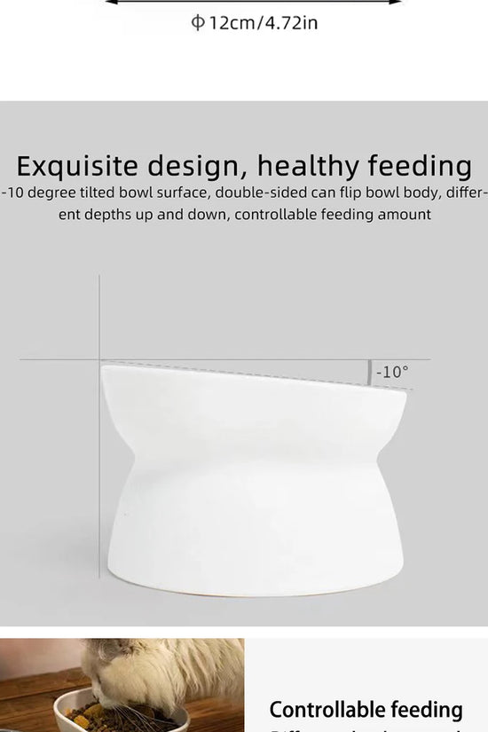 Dual-purpose Cat/Dog Food Bowl, Elevated Anti-Vomiting Cat Feeder Whisker Stress-Free Dog Plastic Cat Feeding Bowls