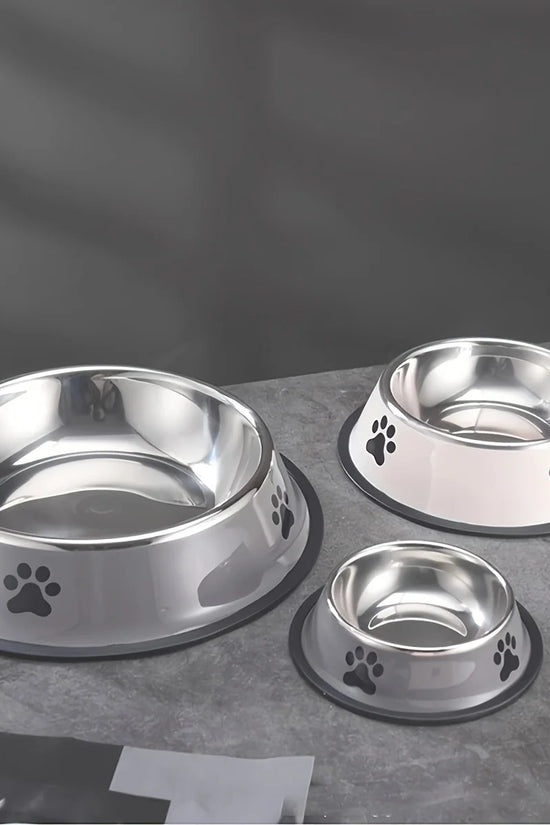 1PC Stainless Steel Pet Bowl Cat Bowl Dog Food Bowl Multi-Specification Anti-fall Food Bowl Food Bowl Feeding Pet Supplies